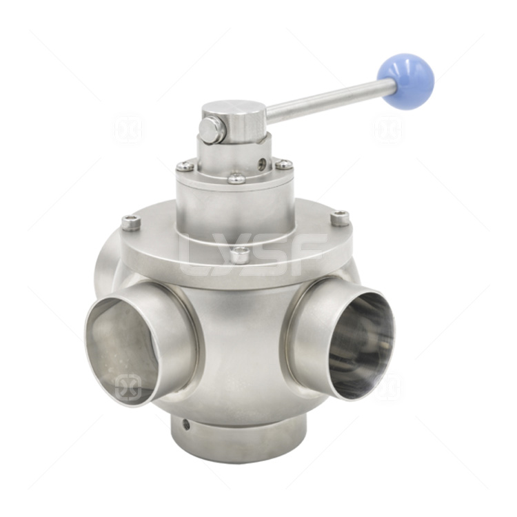 Three-way manual ball valve