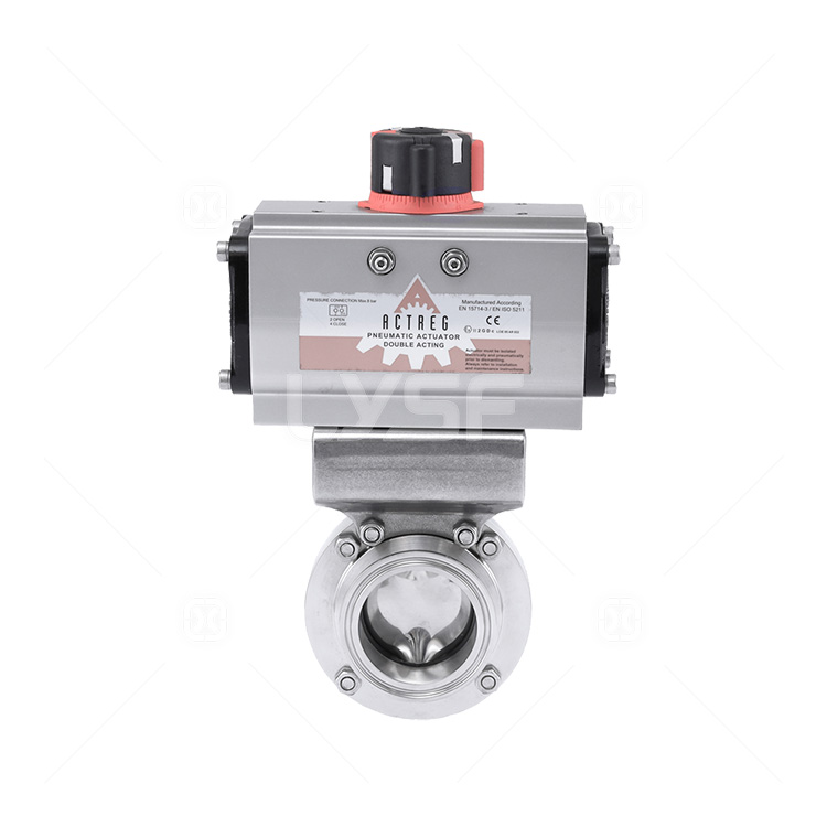 Horizontal pneumatic butterfly valve