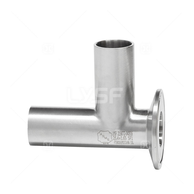 One end of the card type equal diameter short tee