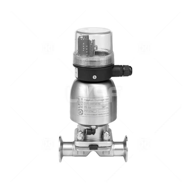 Pneumatic aseptic diaphragm valve