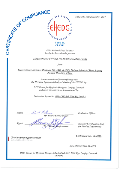EHEDG certification